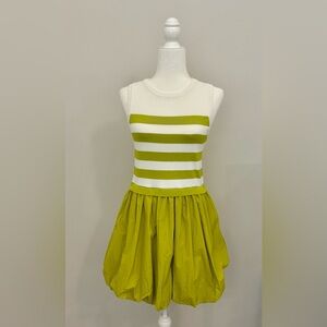 Kiwi and White Striped Mini Dress